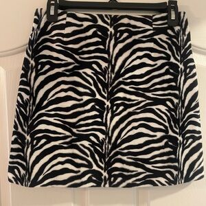 Vintage Zebra Faux Fur Skirt